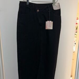 Happily Grey denim long skirt black